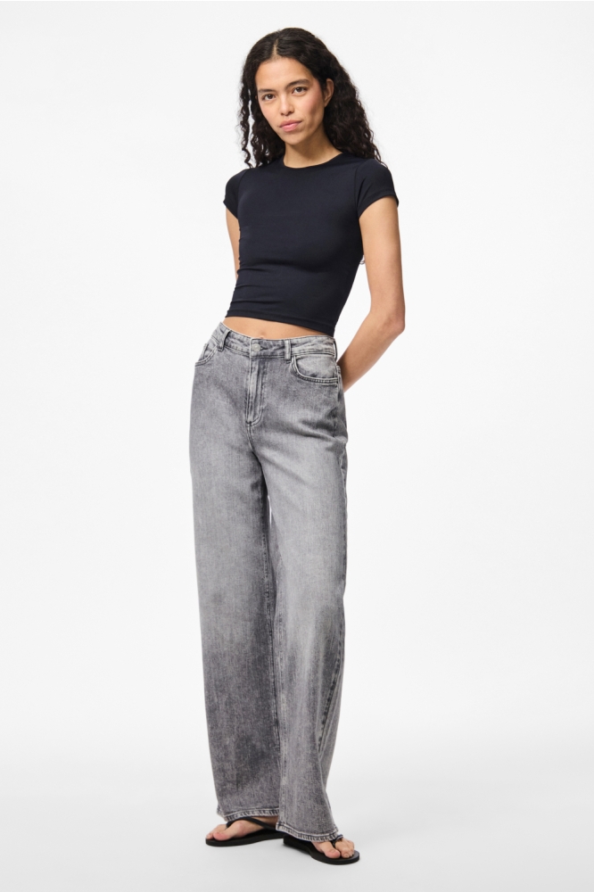 PCSILKE MW WIDE JEANS MG NOOS BC 17159804 MEDIUM GREY DENIM